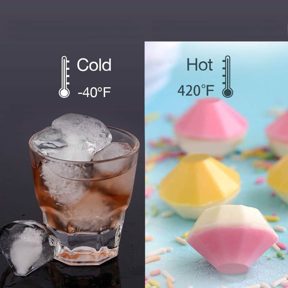 Diamond Flexible Silicone Ice Cube Mold Tray