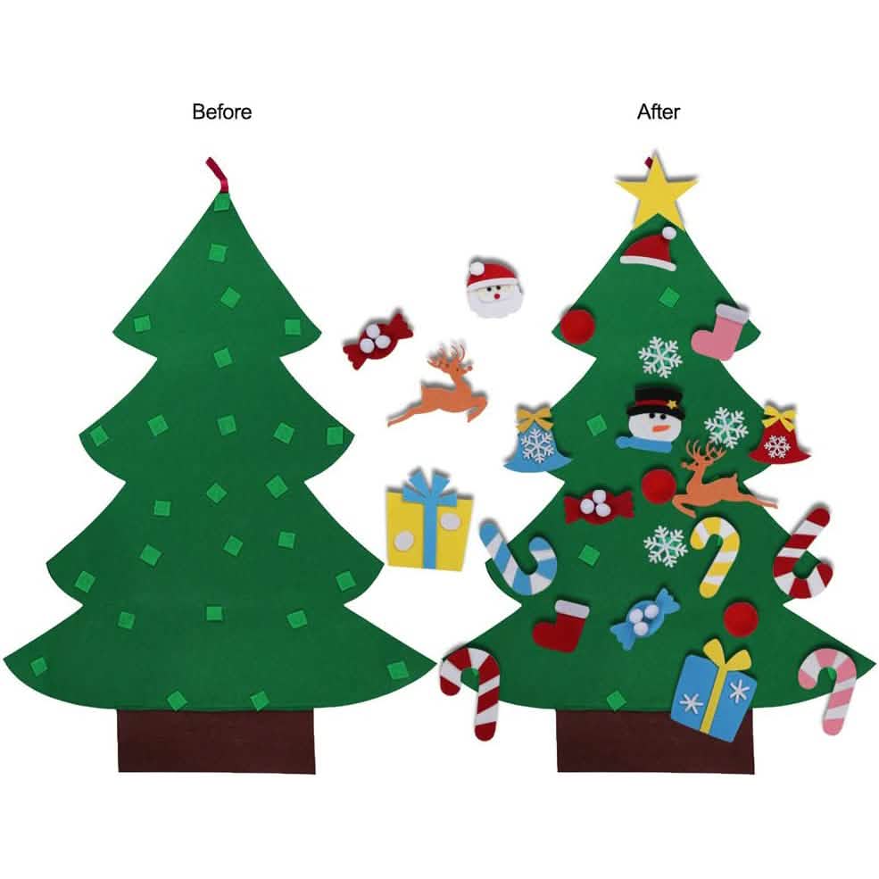 DIY Felt Christmas Tree Set with Ornaments