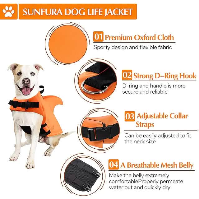 Dog Swimsuit with Shark Fin