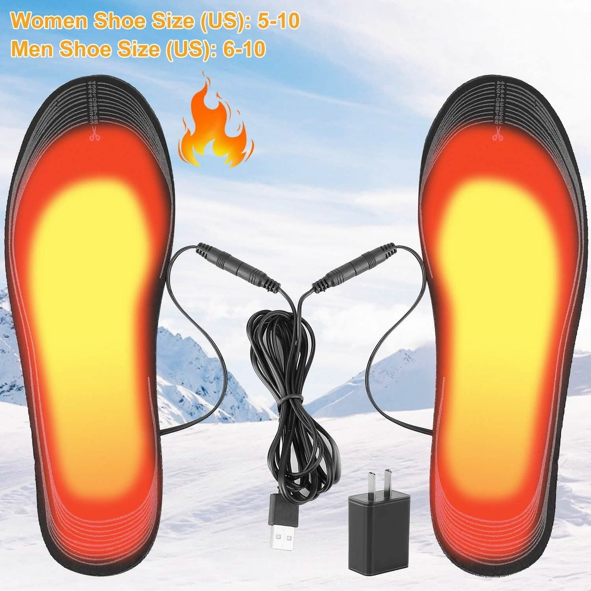 Electric Heated Insoles USB Foot Warmer Pads