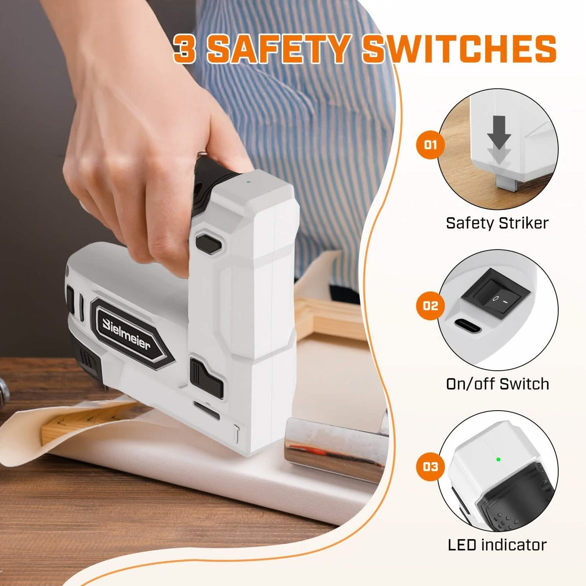Bielmeier 20V Cordless 2-in-1 Stapler & Brad Nailer