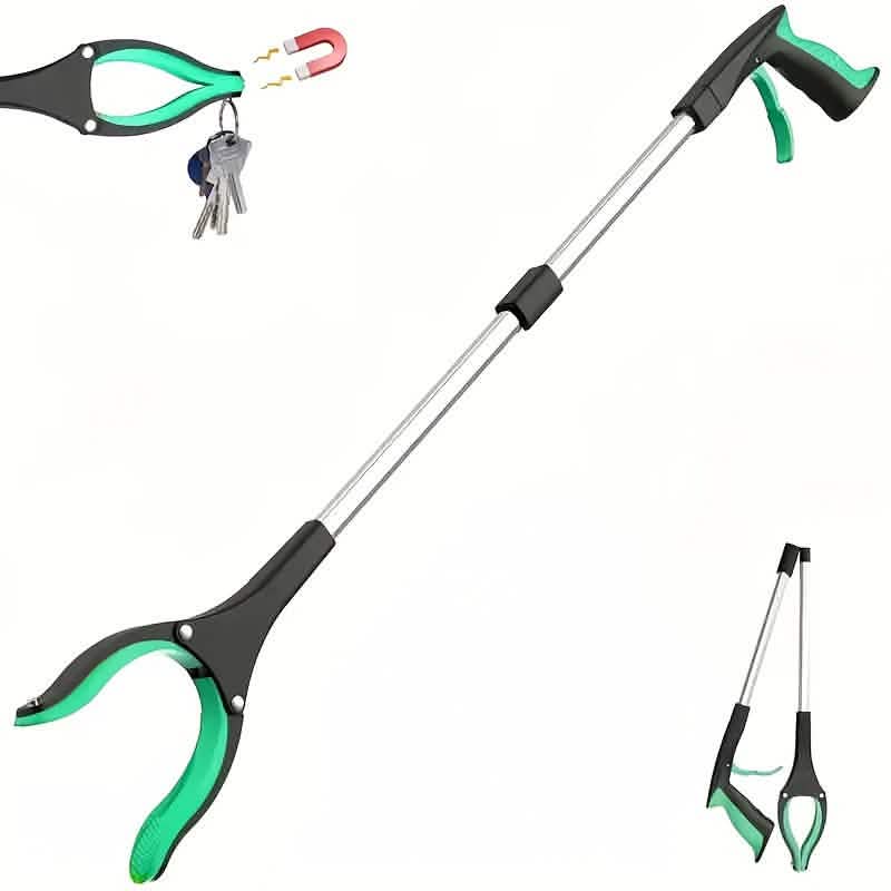 Heavy-Duty Steel Folding Trash Picker – 32" with Magnet & Anti-Slip Handle