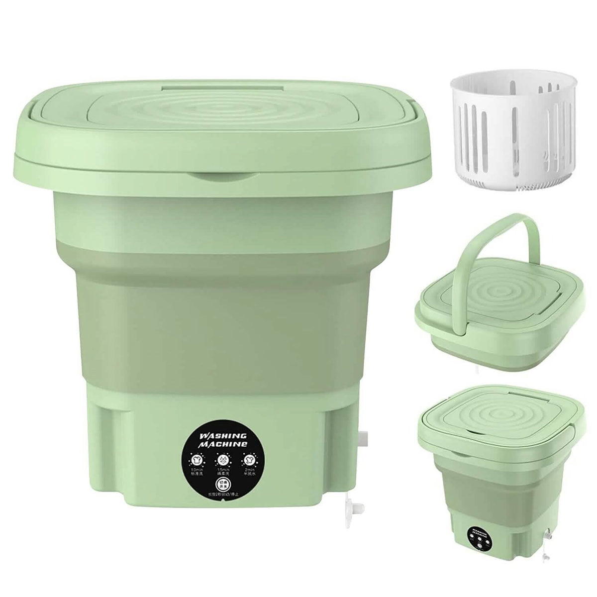 Foldable Laundry Machine with Detachable Drain Basket