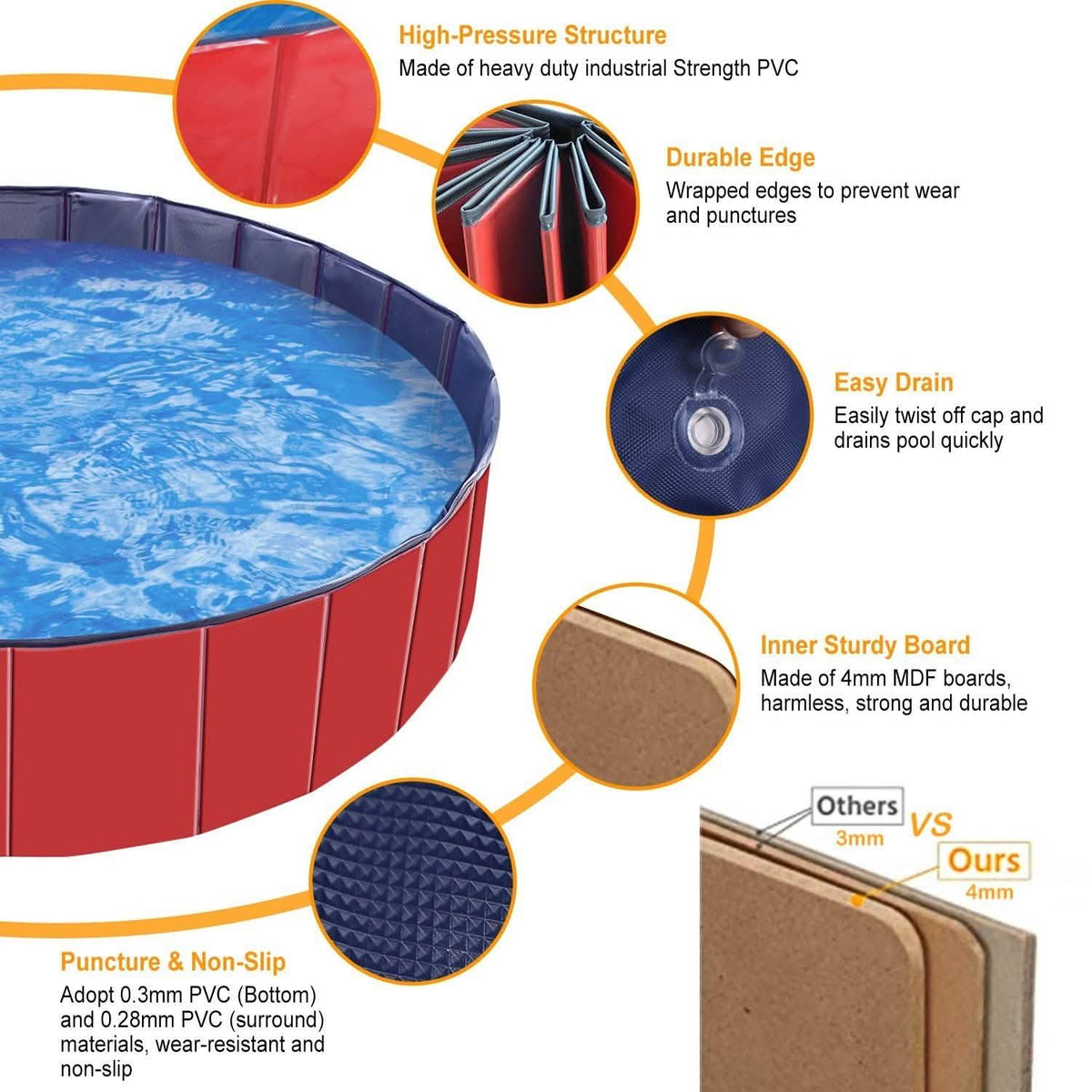 Foldable Pet Swimming Pool PVC
