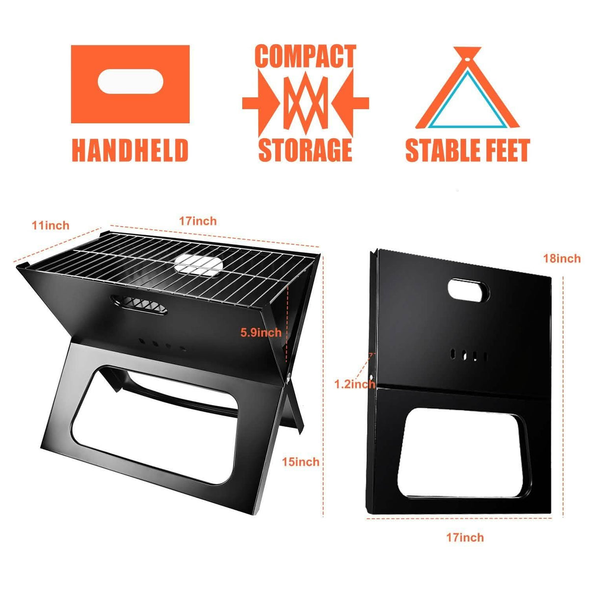 Foldable Portable BBQ Barbecue Grill