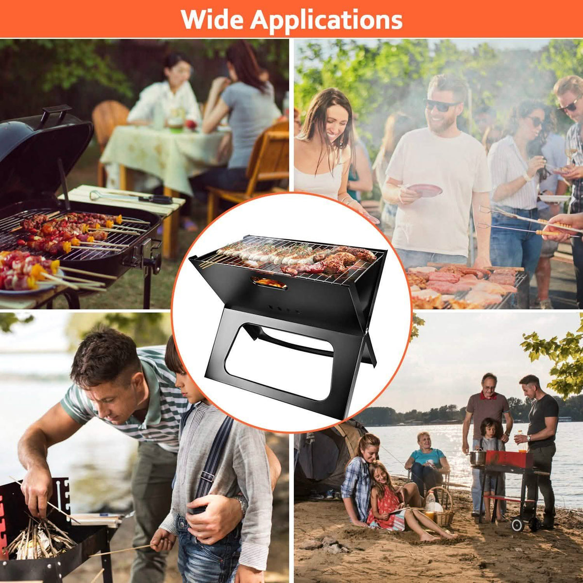Foldable Portable BBQ Barbecue Grill