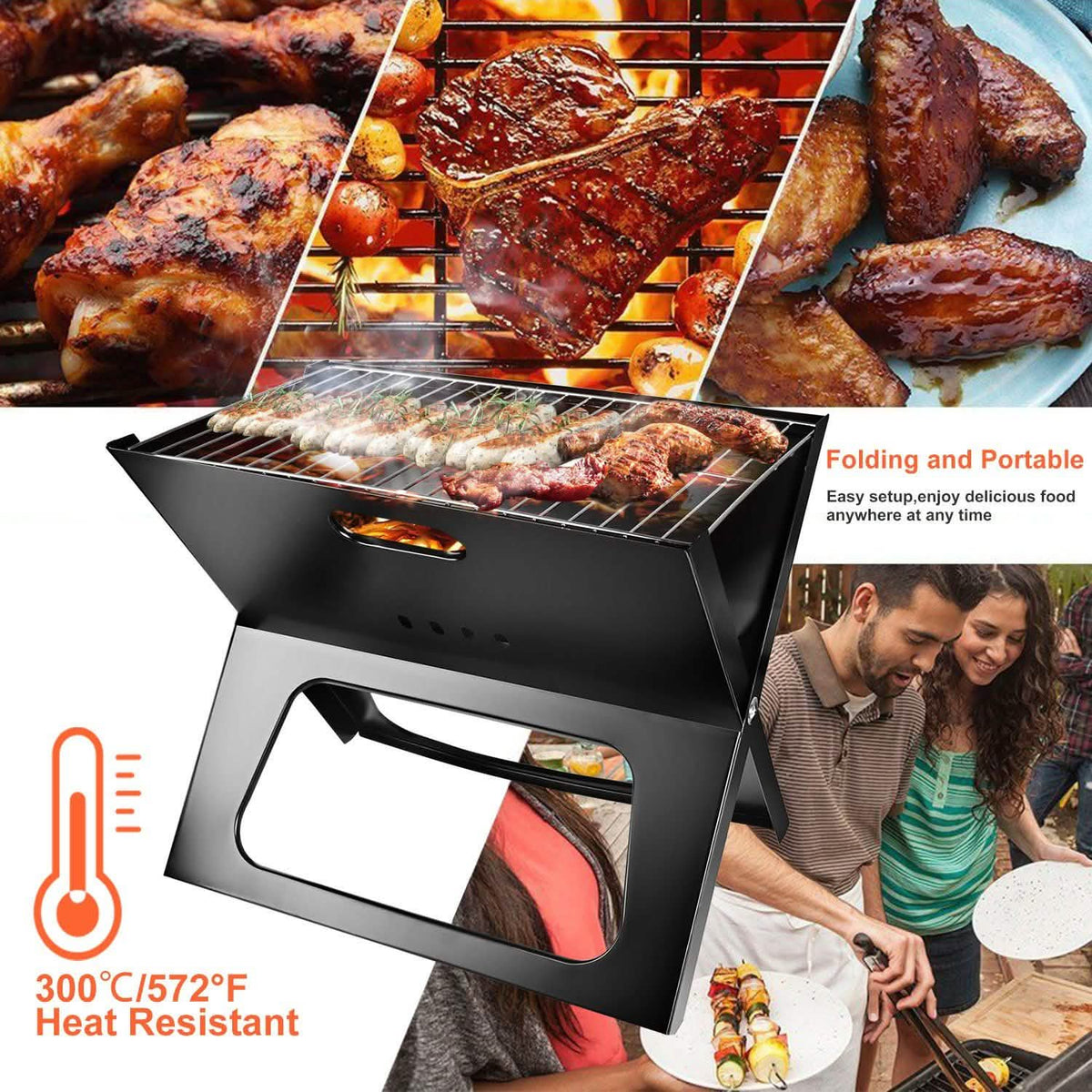 Foldable Portable BBQ Barbecue Grill