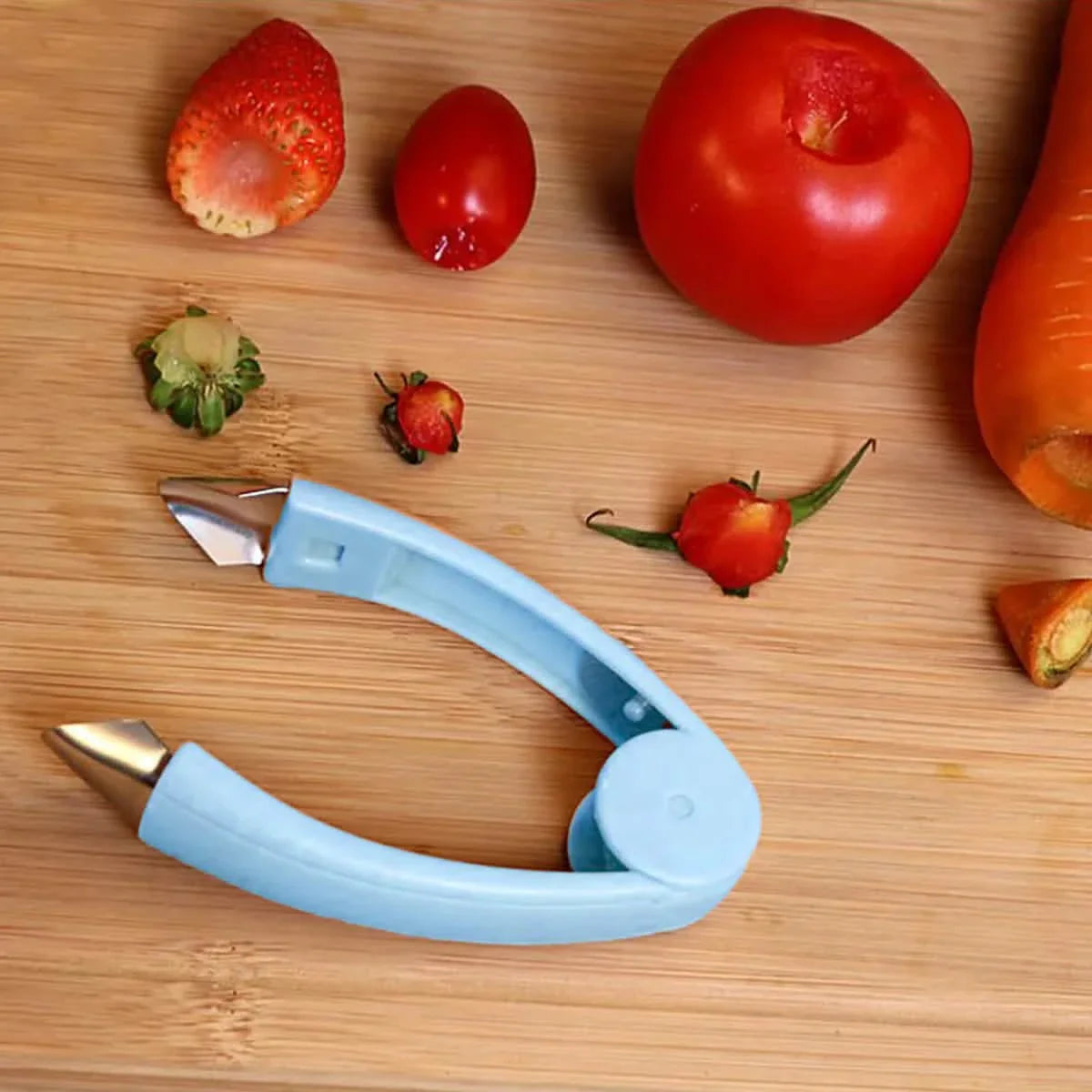 Fruit and Vegetable Stem Remover Strawberry Tomato Potato Pineapple Carrot Huller Corer Tweezers Tool Kitchen Gadget