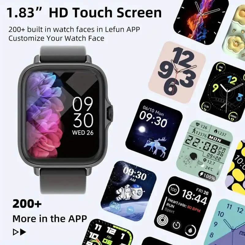 Full Touch Screen Smart Watch with Activity Tracker, Call & Message Functions, Pedometer & More