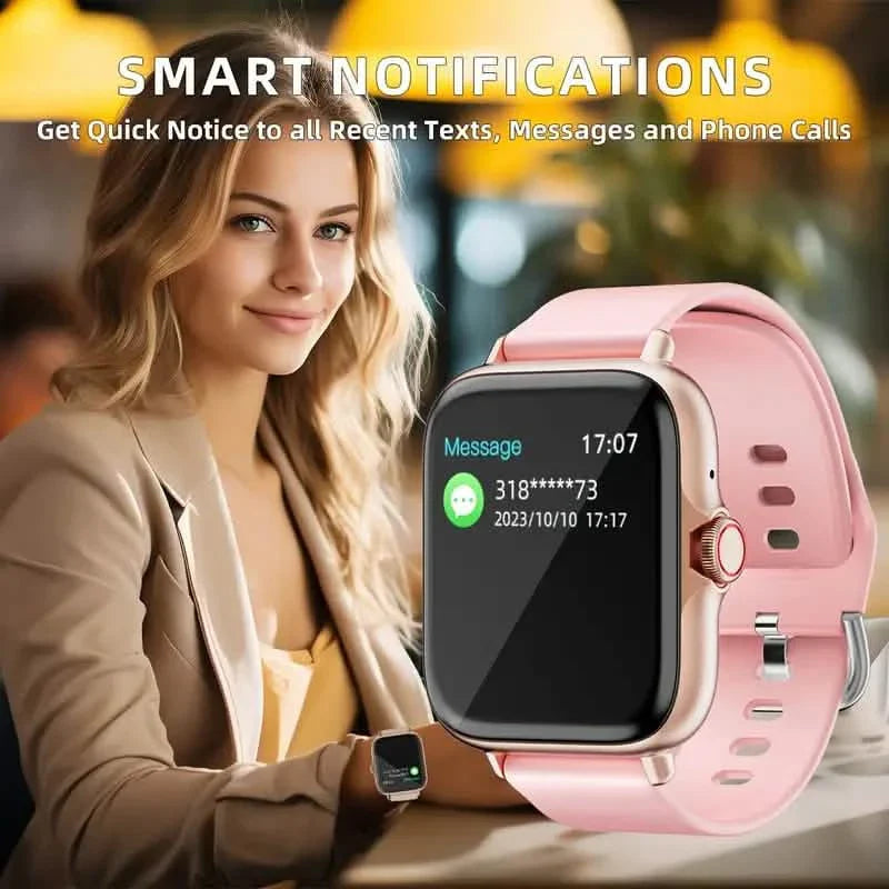 Full Touch Screen Smart Watch with Activity Tracker, Call & Message Functions, Pedometer & More
