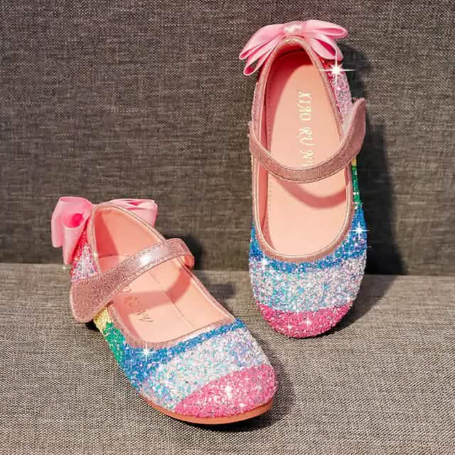 Girls' Glitters PU Sequined Jeweled Flat Shoes