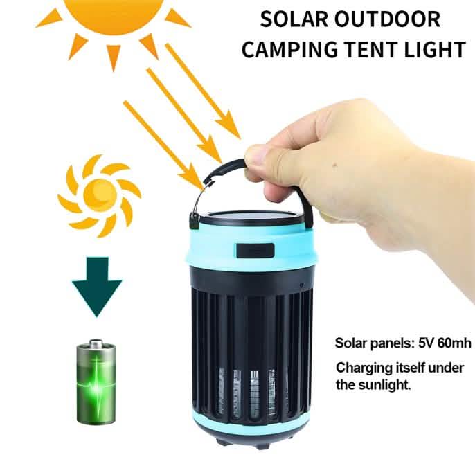 Hakol Outdoor Solar Powered LED Rechargeable Mosquito Zapper Lantern