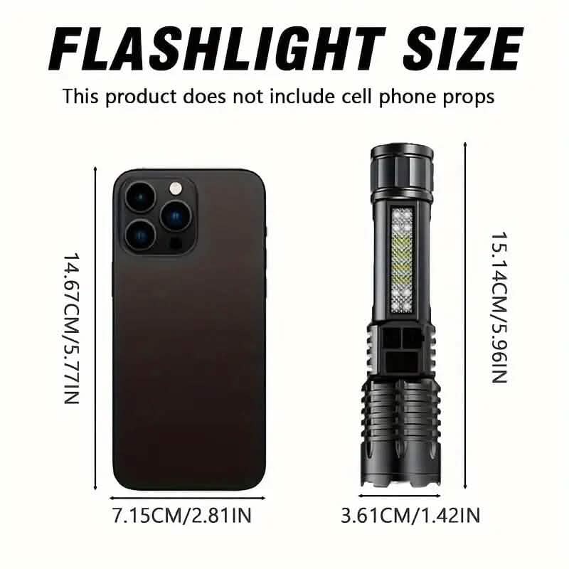 High Lumens Rechargeable LED Flashlights with Built In Battery