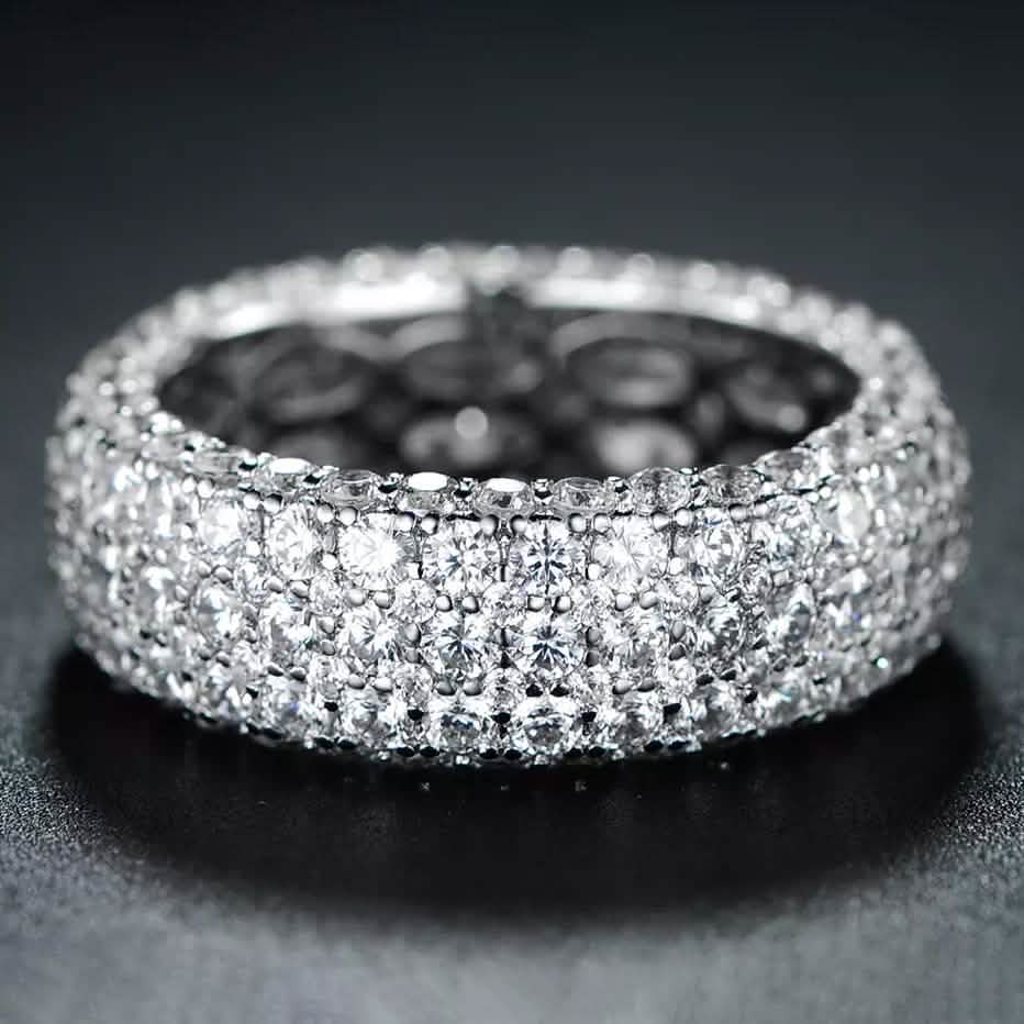 Hobart 18k White Gold Plated Seven Row Eternity Ring