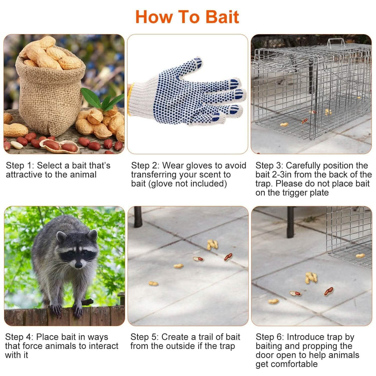 Humane Catch Release Live Animal Collapsible Galvanized Wire Trap Cage
