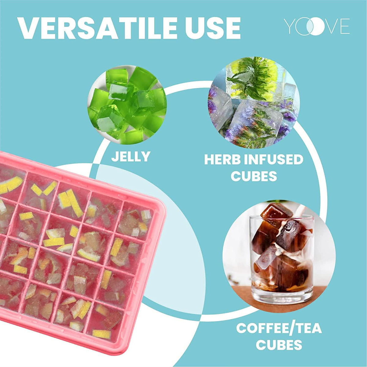 Ice Cube Tray with Lid and Bin