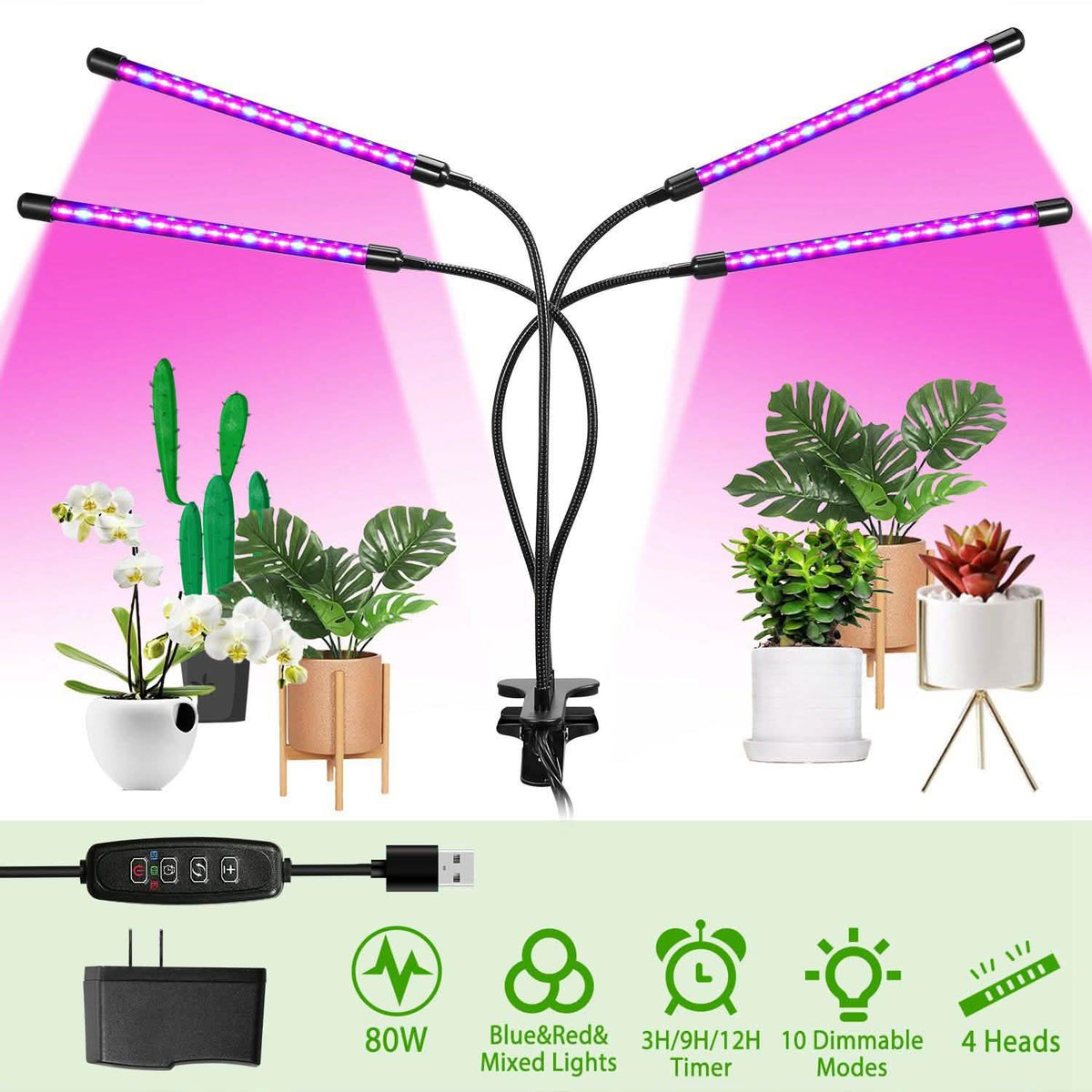 iMounTEK 80W 80 LEDs Plant Lights
