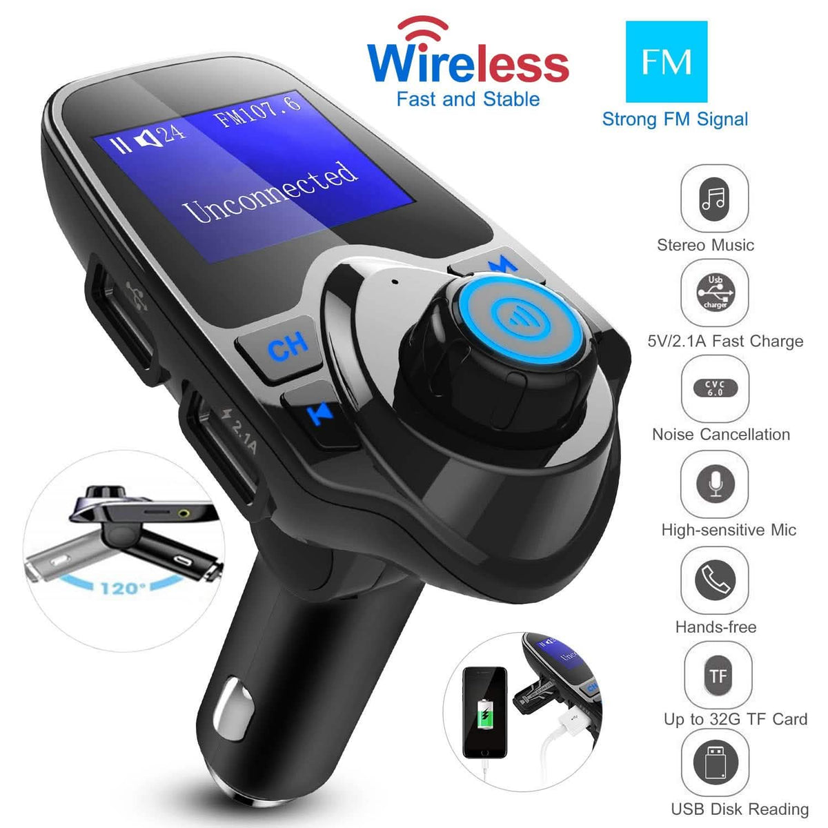 iMounTek Car Wireless FM Transmitter
