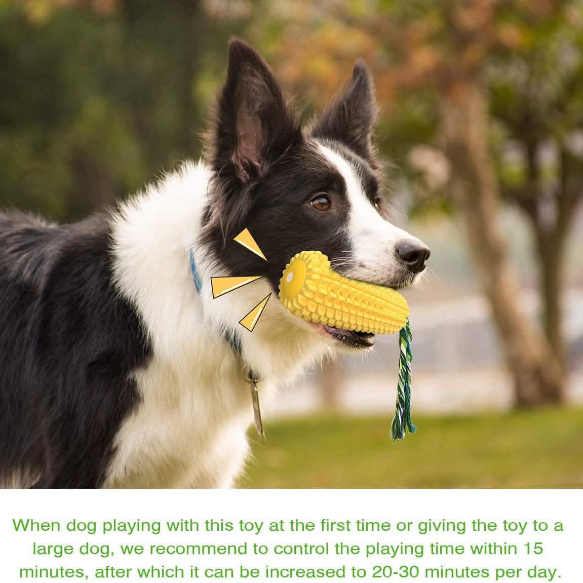 Indestructible Tough Durable Chew Corn Squeaker Interactive Dog Toys
