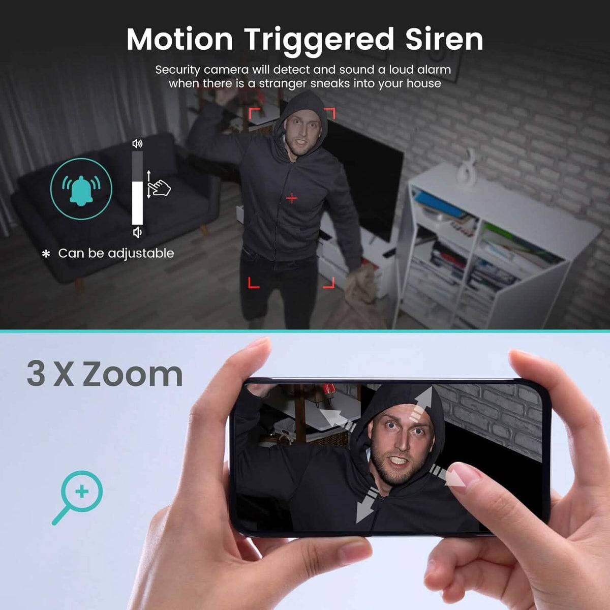 Indoor Camera, Cameras for Home Security with Night Vision  (Refurbished)