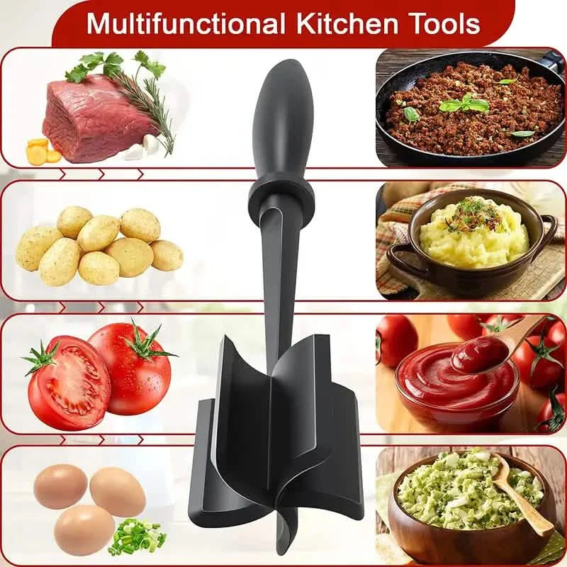 Kitchen Meat Chopper Ground Beef Masher Utensil Heat Resistant Non-Stick