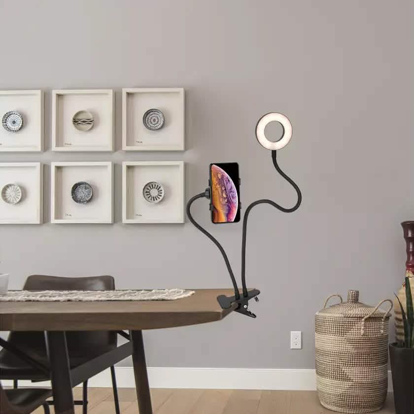 LAX Selfie Ring LED Light Stand with Desk Clip