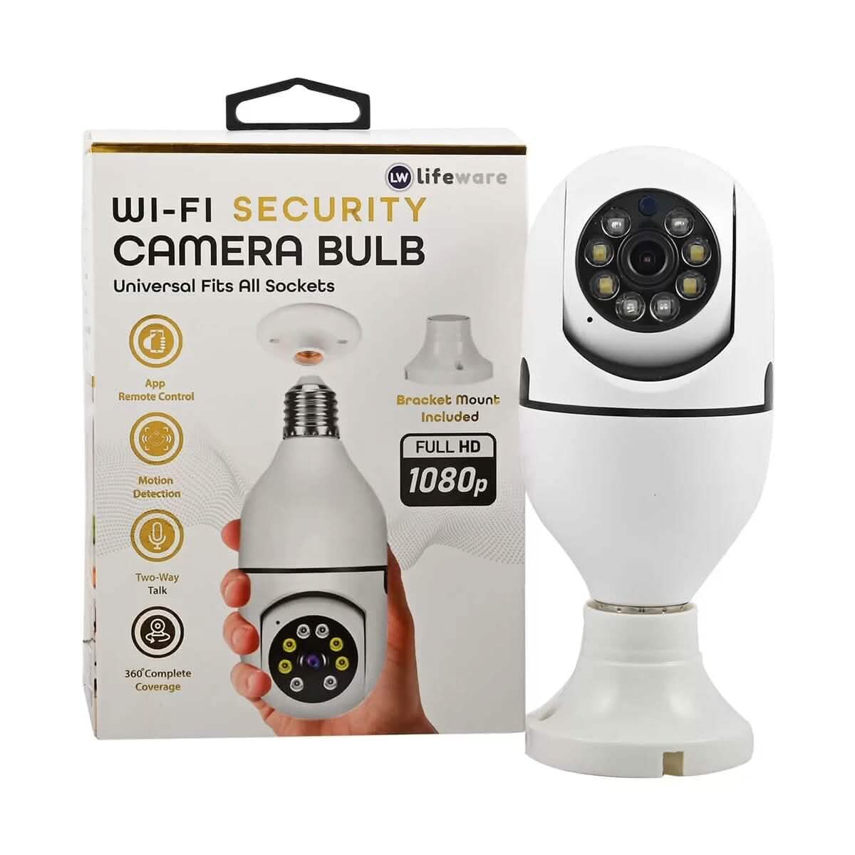 LifeWare Wireless 360-Degree Light Bulb Security Camera