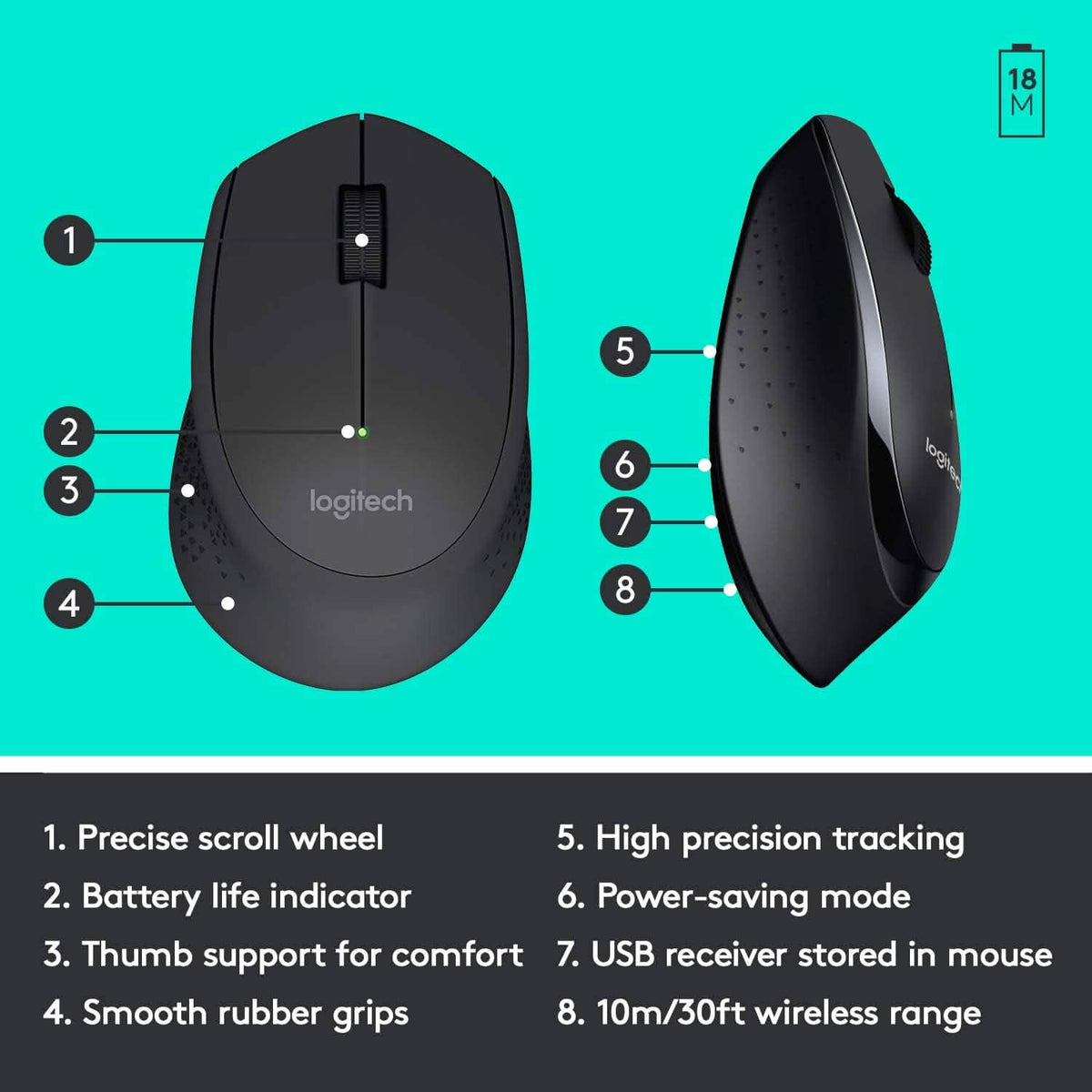 Logitech Wireless Combo Full-Sized Keyboard with Comfortable Right-Handed Mouse (Refurbished)