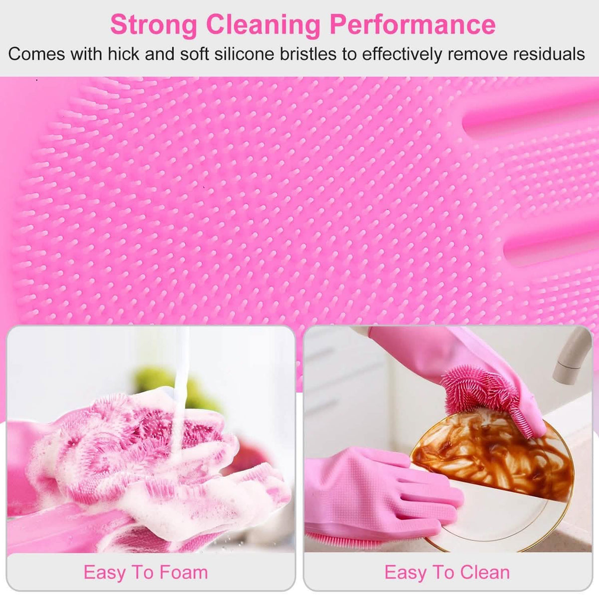 Magic Silicone Brush Dishwashing Gloves
