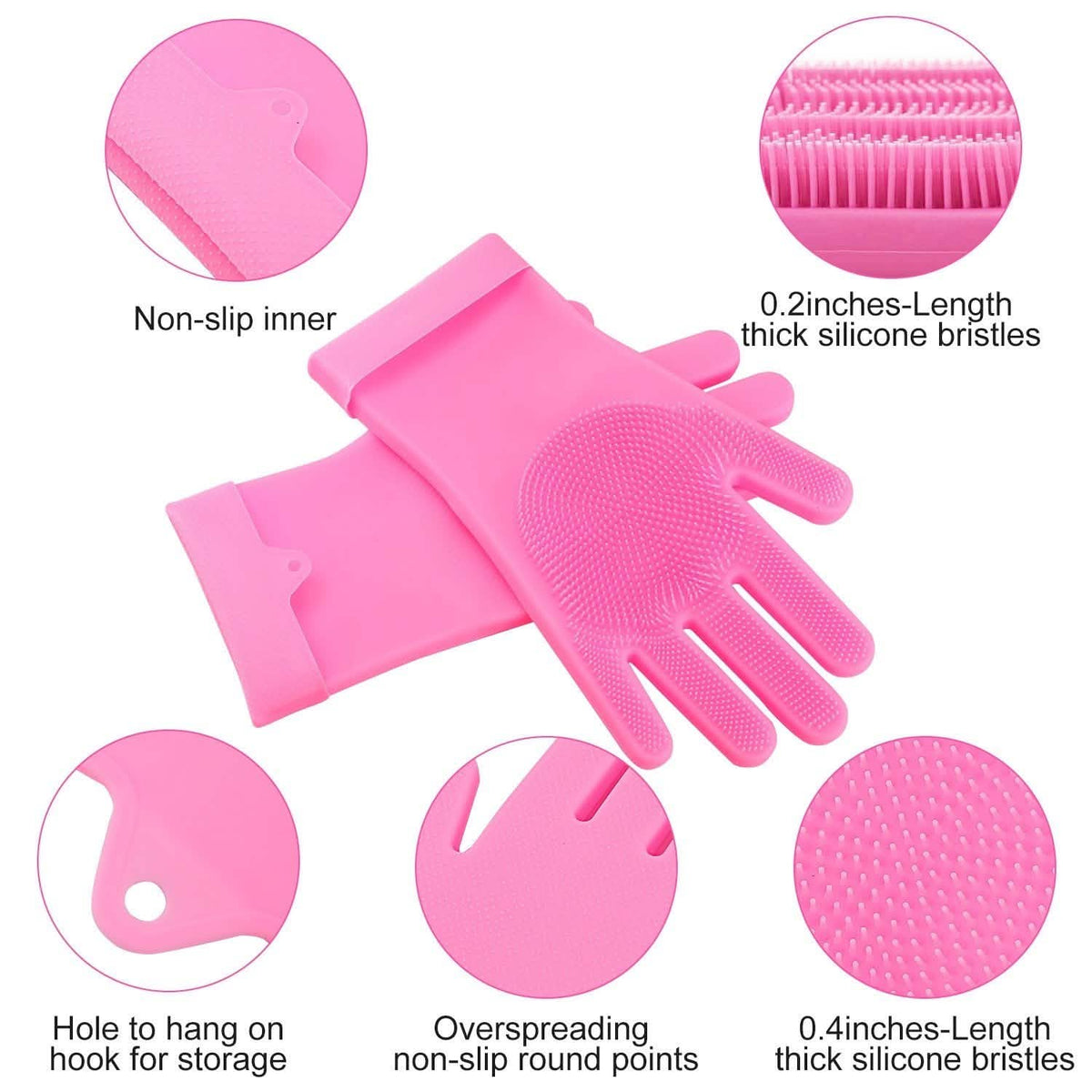 Magic Silicone Brush Dishwashing Gloves
