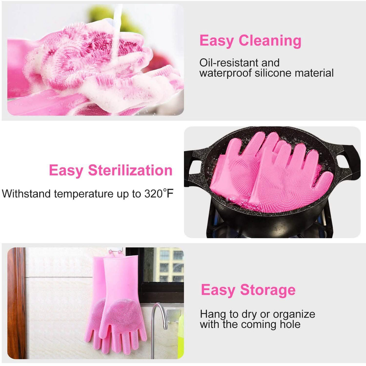 Magic Silicone Brush Dishwashing Gloves