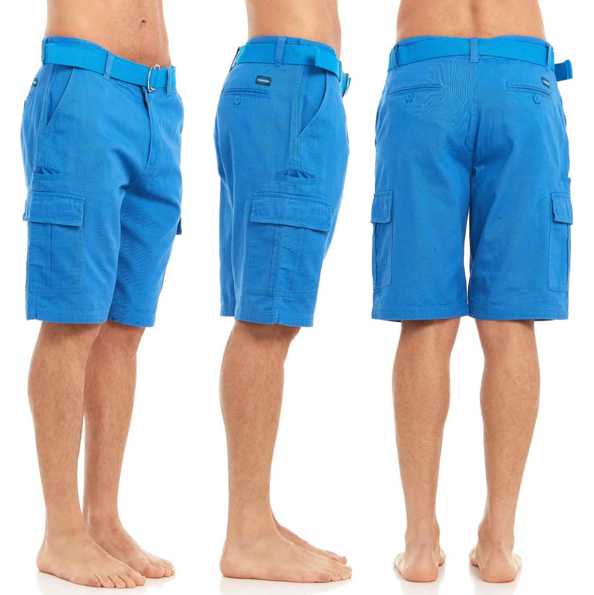 Men's Cotton Twill Belted Cargo Shorts