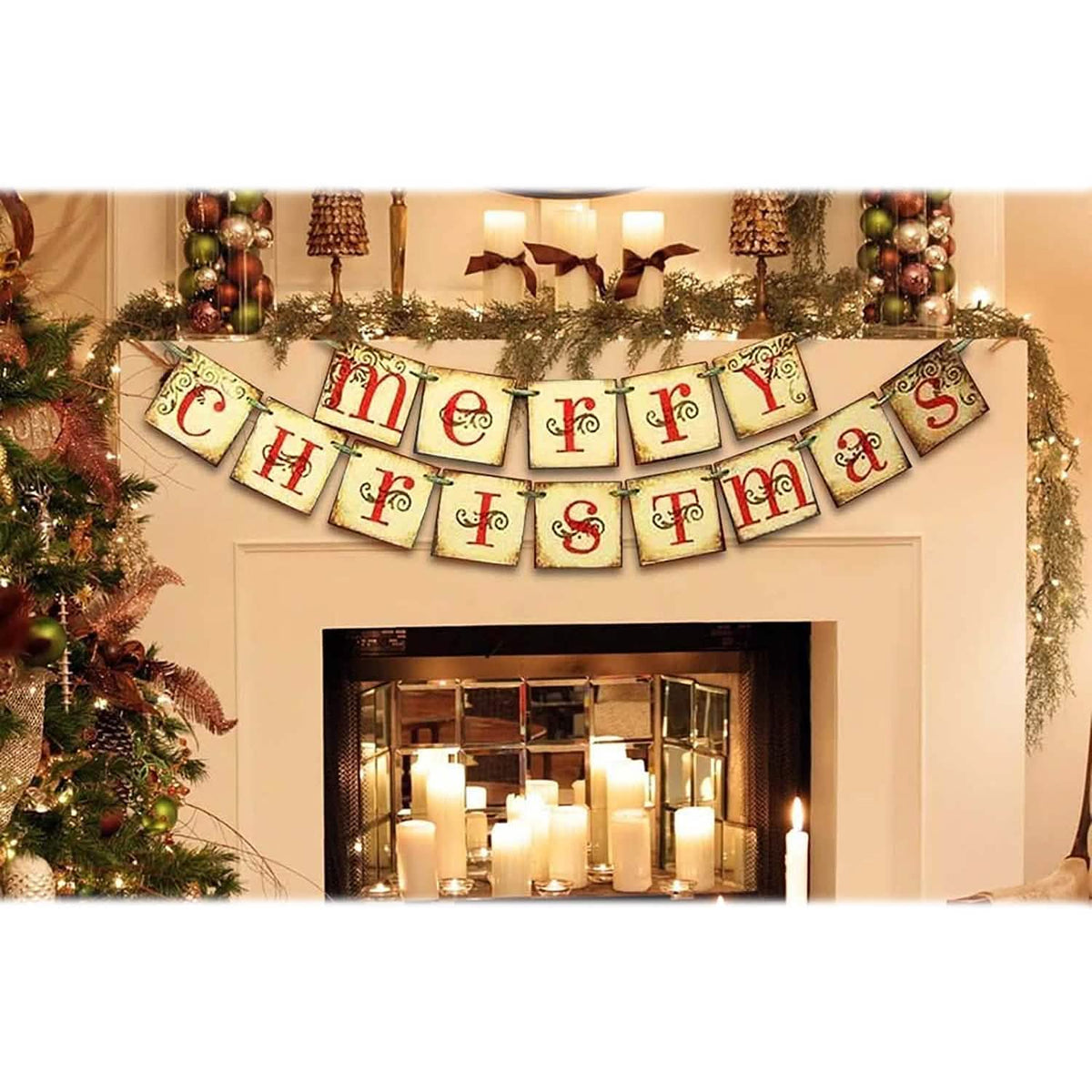 Merry Christmas Banner Home Decor