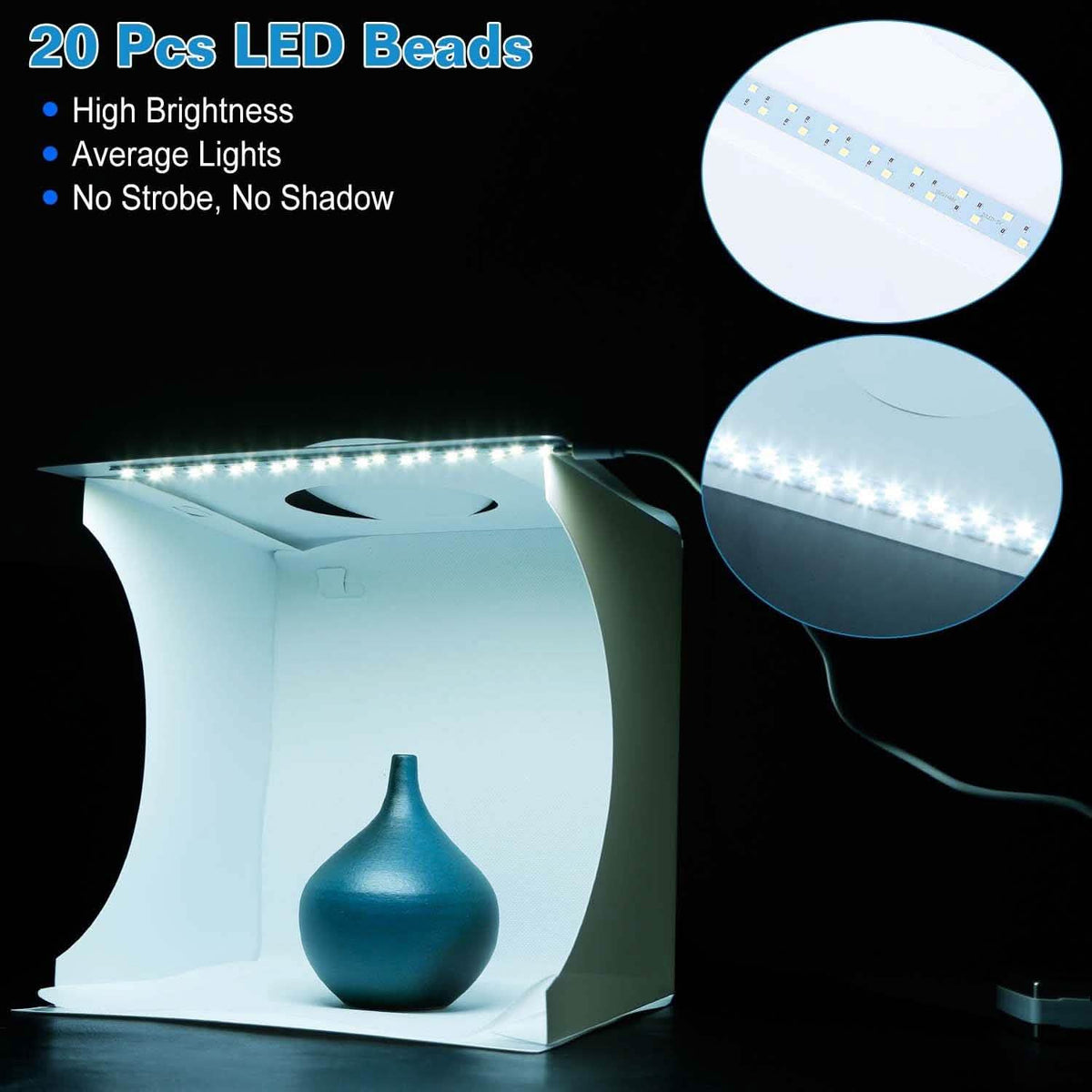 Mini Photo Studio Box Photography with 6 Color Backdrops