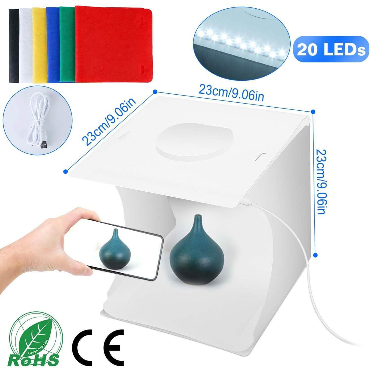 Mini Photo Studio Box Photography with 6 Color Backdrops