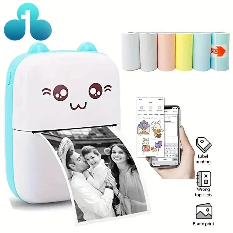 Mini Pocket Wireless BT Thermal Inkless Printer for Smartphones