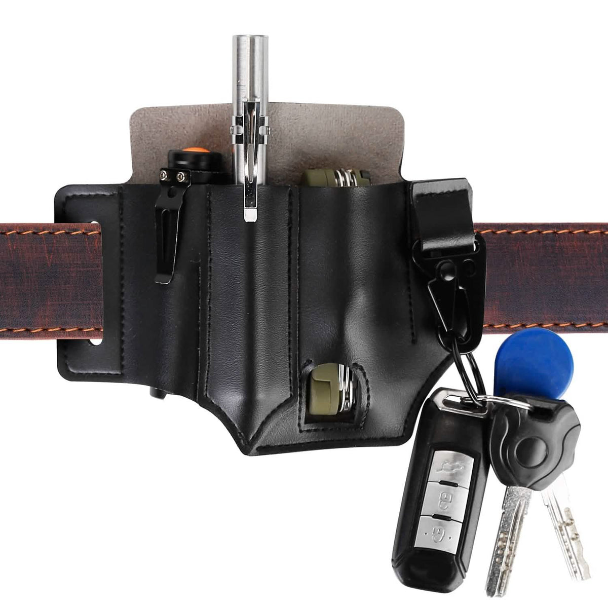 Multi-tool Sheath for Belt Leather EDC Pocket Organizer