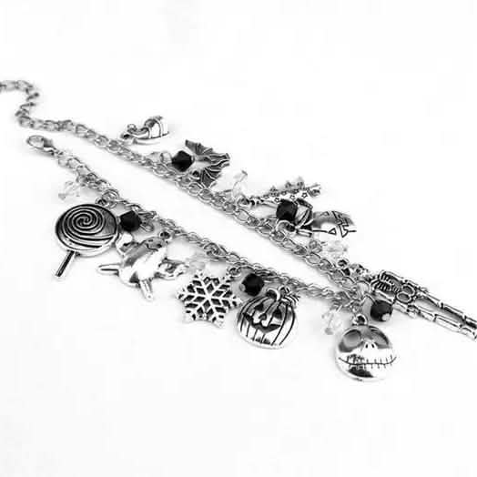 Nightmare Before Christmas Jack Skellington Sally Gothic Bracelet