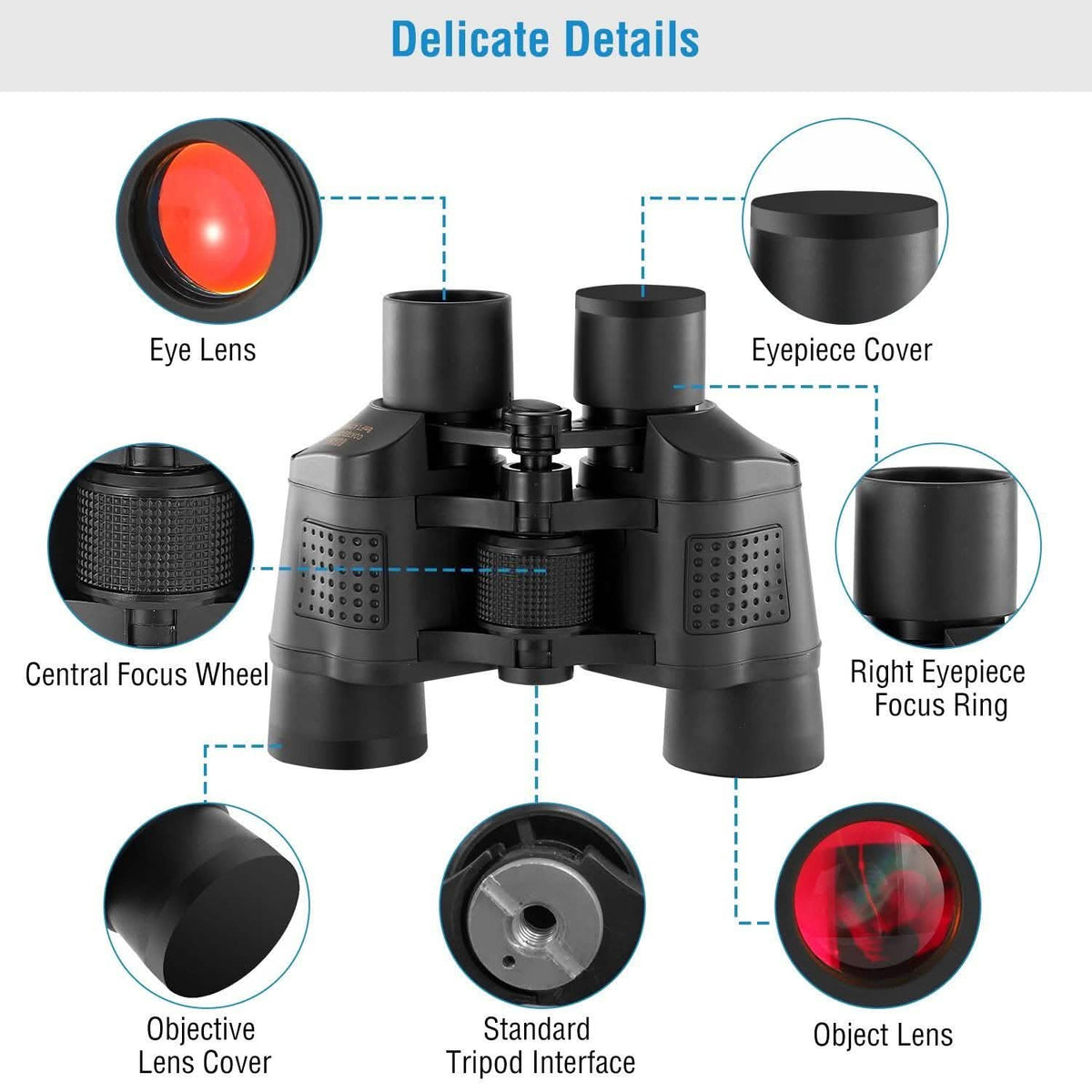 Portable HD Binoculars with Shoulder Strap Bag