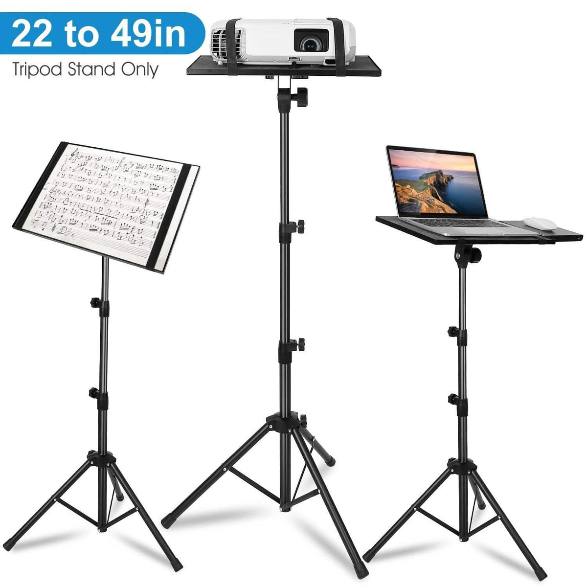 Projector Tripod Stand Folding with Height Tilt Adjustment