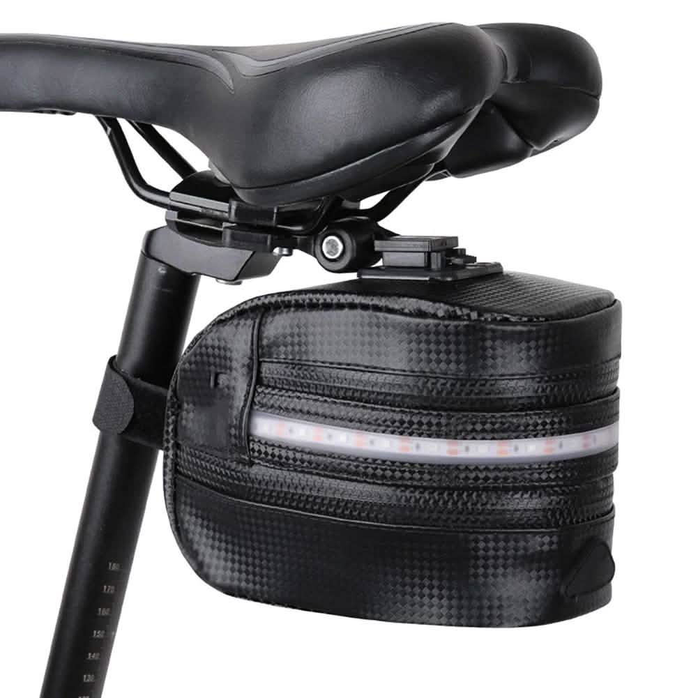 Rear Bike Saddle Bag with LED Light