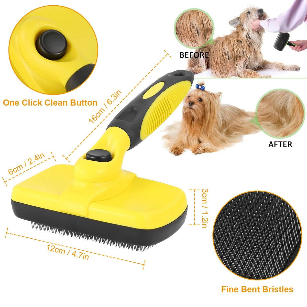 Self Cleaning Slicker Brush Pets