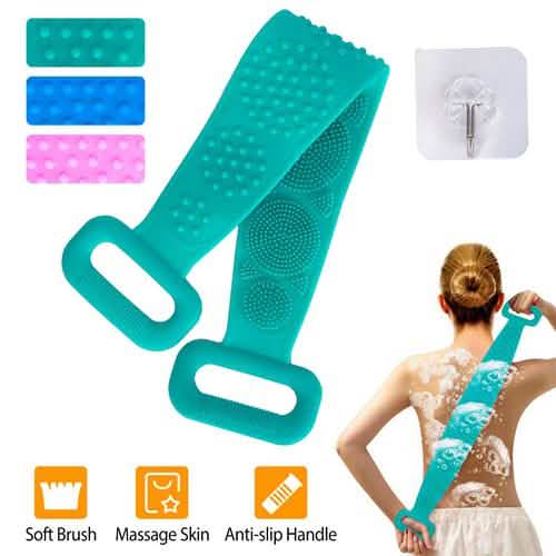 Silicone Back Scrubber Belt for Shower Exfoliating Foaming Body