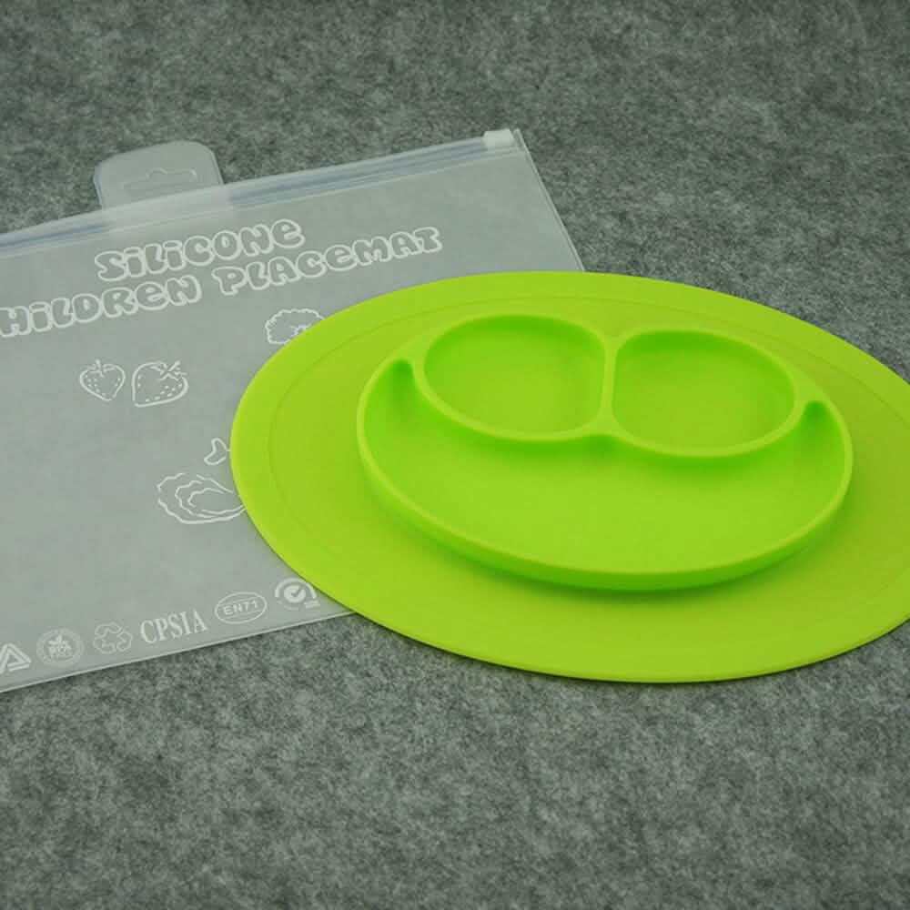Silicone Feeding Placemat and 3-Section Plate