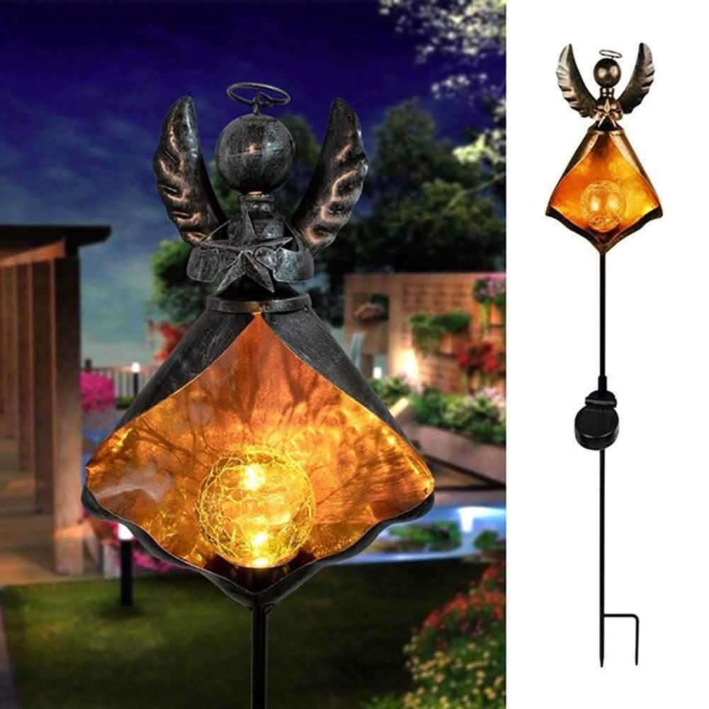 Solar LED Simulate Flame Light Lawn Lantern Lamp Waterproof Outdoor Lights