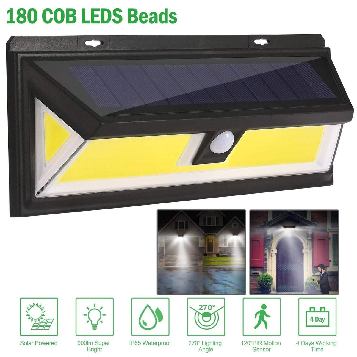Solar Lights 180 LEDS Solar Wall Light