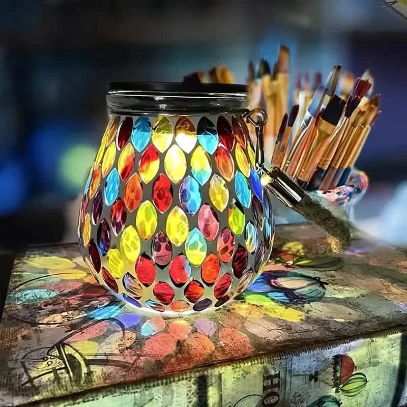 Solar Outdoor Mosaic Lantern