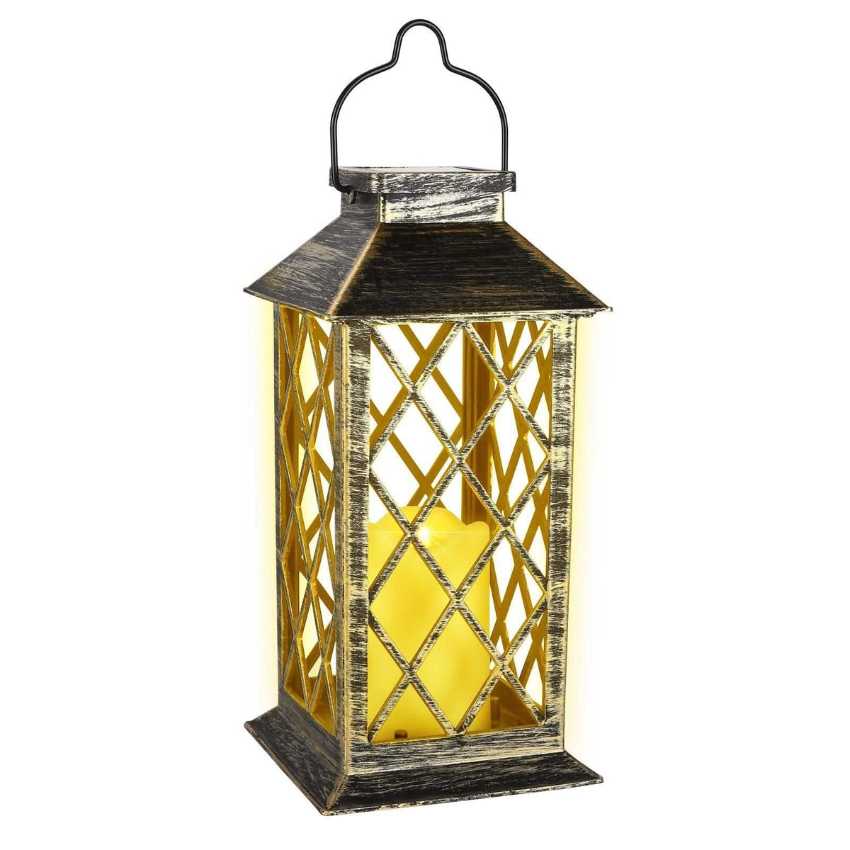 Solar Powered Led Outdoor Lantern Waterproof Candle Hanging Light