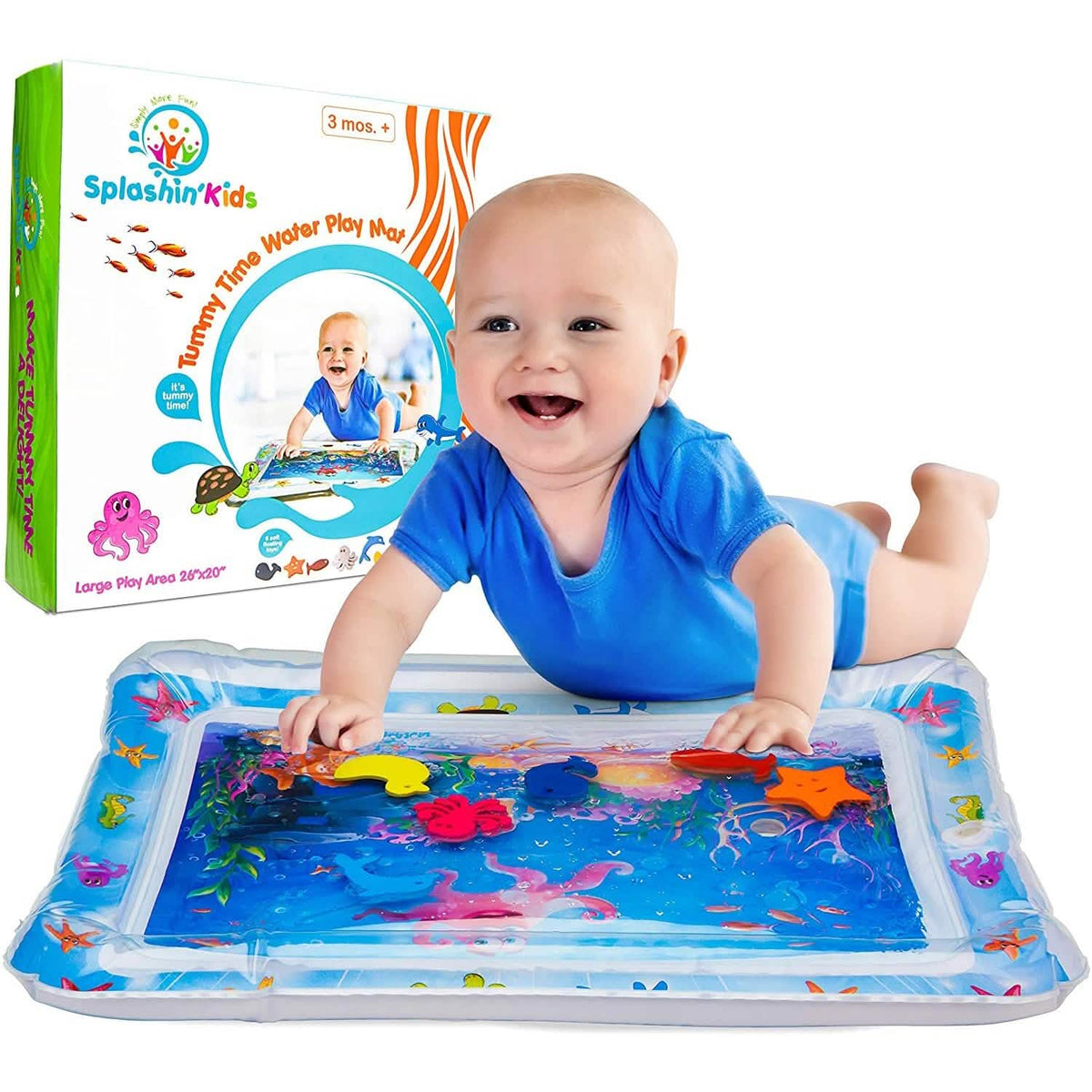Splashin' Kids Inflatable Tummy Time Premium Water Mat Infants and Toddlers