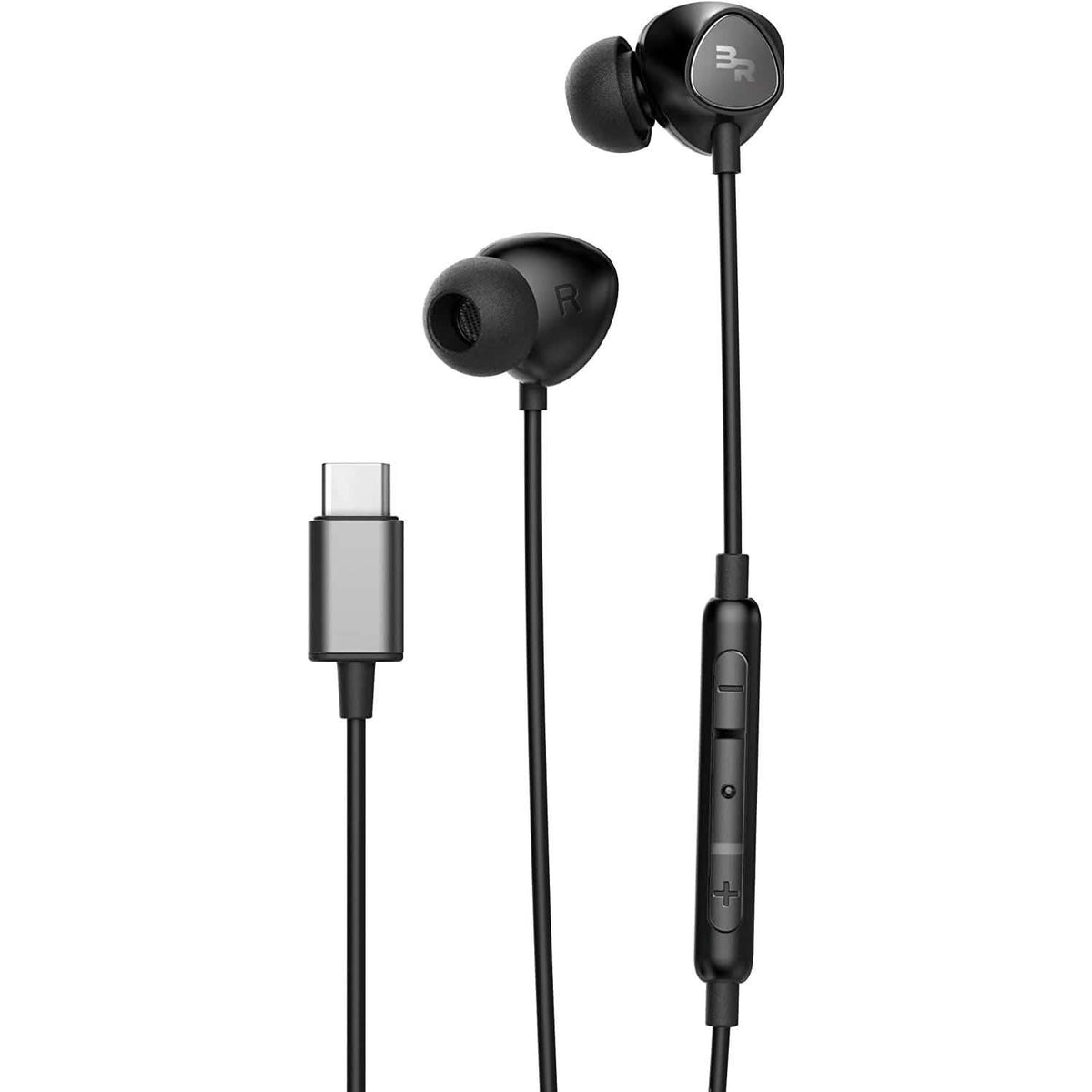 Type C Headphones, In-Ear Wired Earbuds with Microphone & Volume Control Mic Earphones